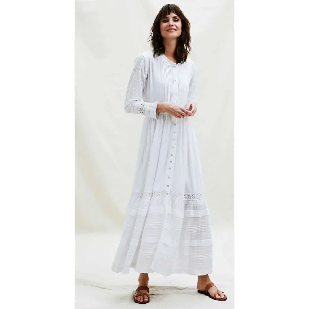 ASPIGA Audrey Lace Maxi Dress in White/ Size XL / NWT